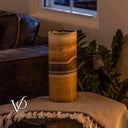 Honeycomb Onyx - 12" Tall, x 4.5" Diameter (Small Table Lamp #1)