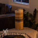 Honeycomb Onyx - 12" Tall, x 4.5" Diameter (Small Table Lamp #1)
