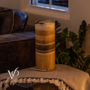 Honeycomb Onyx - 12" Tall, x 4.5" Diameter (Small Table Lamp #1)