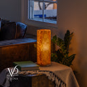 Aqua Onyx - 12" Tall, x 4.5" Diameter (Small Live Edge Table Lamp #1)