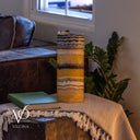 Golden Cloud Onyx - 12" Tall, x 4.5" Diameter (Small Live Edge Table Lamp #1)