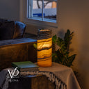 Golden Cloud Onyx - 12" Tall, x 4.5" Diameter (Small Live Edge Table Lamp #1)