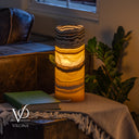 Golden Cloud Onyx - 12" Tall, x 4.5" Diameter (Small Live Edge Table Lamp #1)