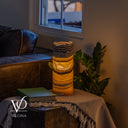 Golden Cloud Onyx - 12" Tall, x 4.5" Diameter (Small Live Edge Table Lamp #1)