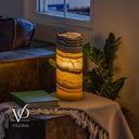 Golden Cloud Onyx - 12" Tall, x 4.5" Diameter (Small Live Edge Table Lamp #1)