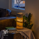 Golden Cloud Onyx - 12" Tall, x 4.5" Diameter (Small Live Edge Table Lamp #1)