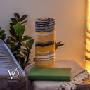 Golden Cloud Onyx - 12" Tall, x 4.5" Diameter (Small Live Edge Table Lamp #1)