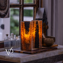 Tangerine Onyx - 12" Tall, x 4.5" Diameter (Small Table Lamp Pair #2)