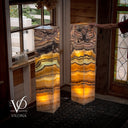 Aqua Onyx Floor Lamp - Pair - Medium - 53"H x 12-12"W - Square - #11