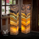 Aqua Onyx Floor Lamp - Pair - Medium - 53"H x 12-12"W - Square - #11