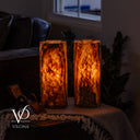Tangerine Onyx - 12" Tall, x 4.5" Diameter (Small Table Lamp Pair #4)