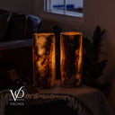 Tangerine Onyx - 12" Tall, x 4.5" Diameter (Small Table Lamp Pair #4)
