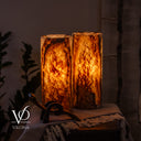 Tangerine Onyx - 12" Tall, x 4.5" Diameter (Small Table Lamp Pair #4)