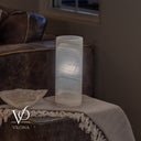 White Ice Onyx - 12" Tall, x 4.5" Diameter (Small Table Lamp #3)