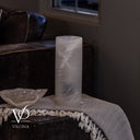White Ice Onyx - 12" Tall, x 4.5" Diameter (Small Table Lamp #3)