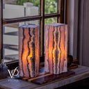 Rosa Onyx Table Lamp Pair – 17.75" Tall × 6" Square #3