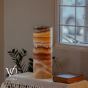 Miami Sunset Onyx Cylinder Table Lamp #1