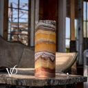 Miami Sunset Onyx Cylinder Live Edge Table Lamp #1