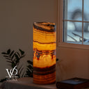 Miami Sunset Onyx Cylinder Live Edge Table Lamp #2