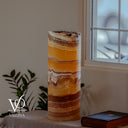 Miami Sunset Onyx Cylinder Live Edge Table Lamp #2