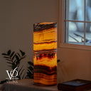 Miami Sunset Onyx Cylinder Live Edge Table Lamp #2