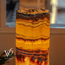 Miami Sunset Onyx Cylinder Live Edge Table Lamp #2