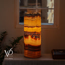Miami Sunset Onyx Cylinder Live Edge Table Lamp #2