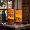 Miami Sunset Onyx Table Lamp Pair #1