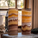 Miami Sunset Onyx Table Lamp Pair #1
