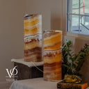 Miami Sunset Onyx Table Lamp Pair #2