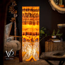 Exotic Dragon Eye Golden Cloud Onyx Tower - Medium - 51.25"H x 12"W - Square - #1