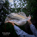 Hand Carved Golden Cloud Onyx Leaf Bowl #1