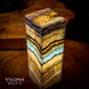 Aqua Onyx Small Square Crystal Table Lamp #59