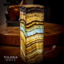 Aqua Onyx Small Square Crystal Table Lamp #59