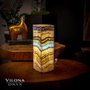 Aqua Onyx Small Square Crystal Table Lamp #59