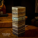 Aqua Onyx Small Square Crystal Table Lamp #58