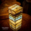 Aqua Onyx Small Square Crystal Table Lamp #57