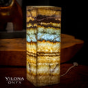 Aqua Onyx Small Square Crystal Table Lamp #57