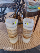 Banded Ice Onyx Table Lamps (Custom Project B.K #1)
