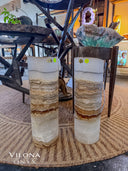 Banded Ice Onyx Table Lamps (Custom Project B.K #1)