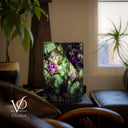 Fluorite Crystal Table Lamp - 12" Tall, x 6"x 6" Square (Miniature #7)