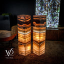 Aqua Onyx Crystal (Stone Floor Lamp Pair #8) - Floor Lamp