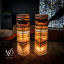 Aqua Onyx Crystal (Stone Floor Lamp Pair #8) - Floor Lamp