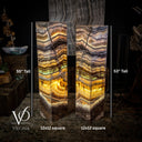 Aqua Onyx Crystal (Stone Floor Lamp Pair #9) - Floor Lamp