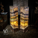 Aqua Onyx Crystal (Stone Floor Lamp Pair #9)