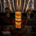 Aqua Onyx Cylinder Table Lamp #20 (Exotic) - Table Lamp
