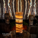 Aqua Onyx Cylinder Table Lamp #20 (Exotic) - Table Lamp
