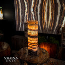 Aqua Onyx Cylinder Table Lamp #20 (Exotic) - Table Lamp