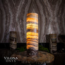 Aqua Onyx Cylinder Table Lamp #20 (Exotic) - Table Lamp