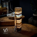 Aqua Onyx Lamp (Exotic Cylinder Table Lamp #21) - Table Lamp